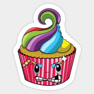 Angry Cupcake Sticker